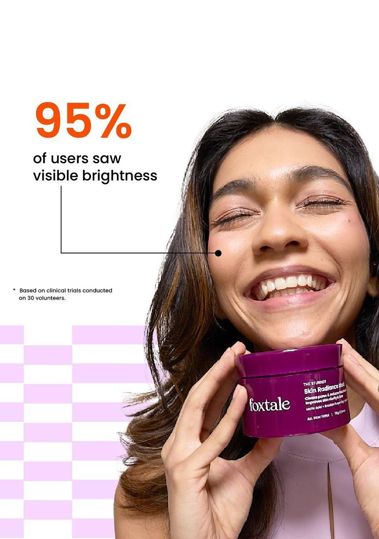 Foxtale Detan Skin Mask With Lactic Acid Brazilian Purple Clay For Glowing 75G