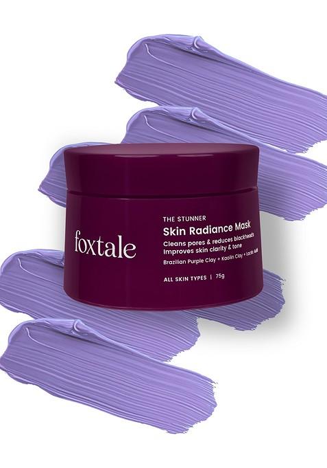 Foxtale Detan Skin Mask With Lactic Acid Brazilian Purple Clay For Glowing 75G