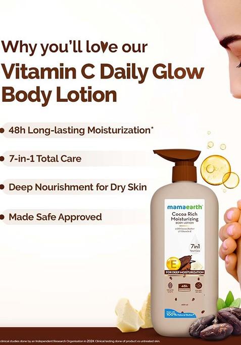 Mamaearth Cocoa Rich Moisturizing Body Lotion With Butter Vitamin E 400Ml