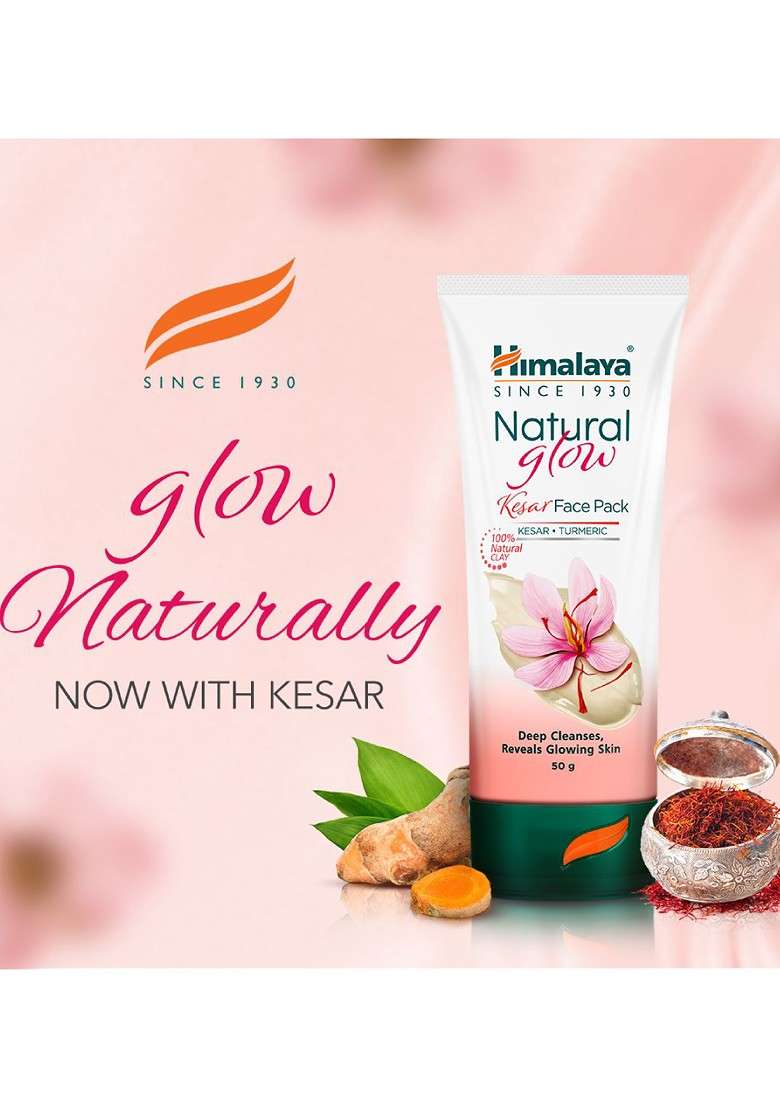 Himalaya Natural Glow Kesar Face Pack With Turmeric 100 Clay 100G - Indya