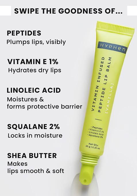 Hyphen Vitamin Infused Peptide Lip Balm For Dry Lips 10G Vanilla