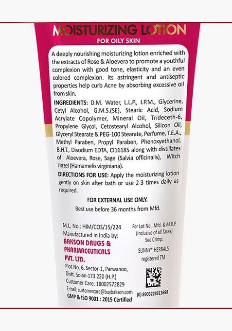 Sunny Herbals Moisturizing Lotion With Aloevera Rose 100 Ml