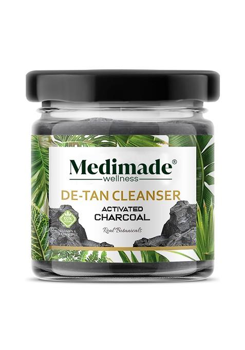 Medimade Activated Charcoal Vegan De Tan Cleanser For Acne Pigmentation 30G
