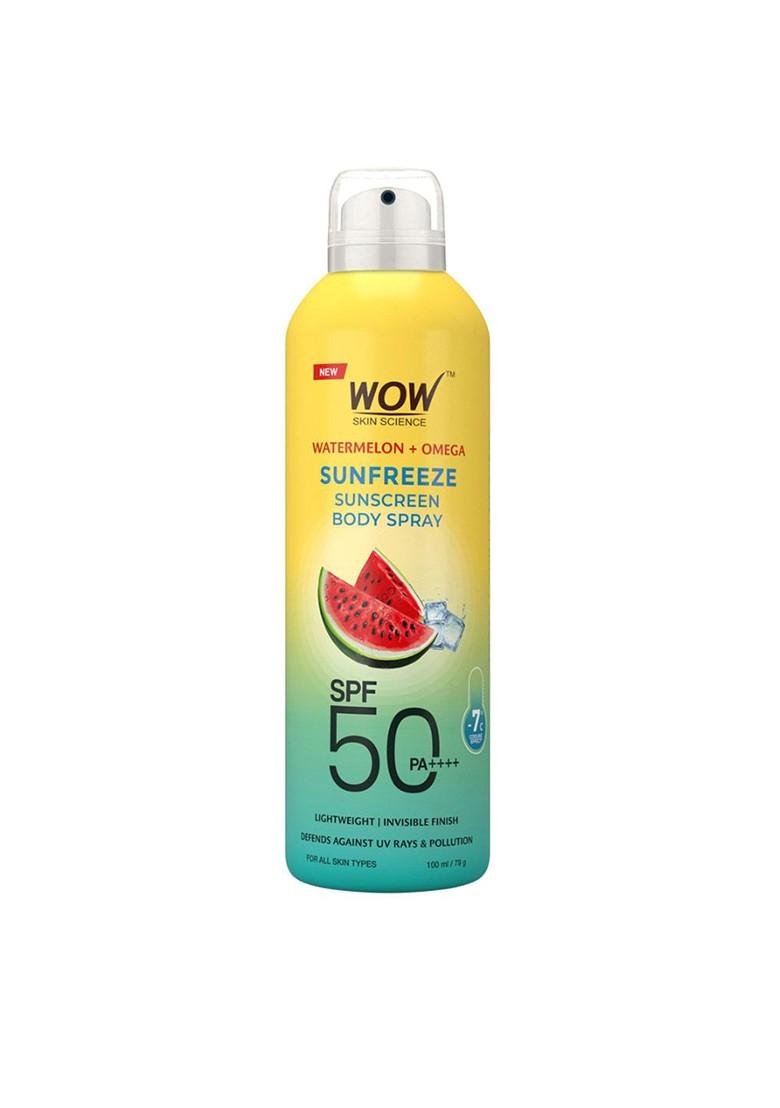 Wow Skin Science Watermelon Omega Sunfreeze Sunscreen Body Spray Spf50 Pa 100 Ml