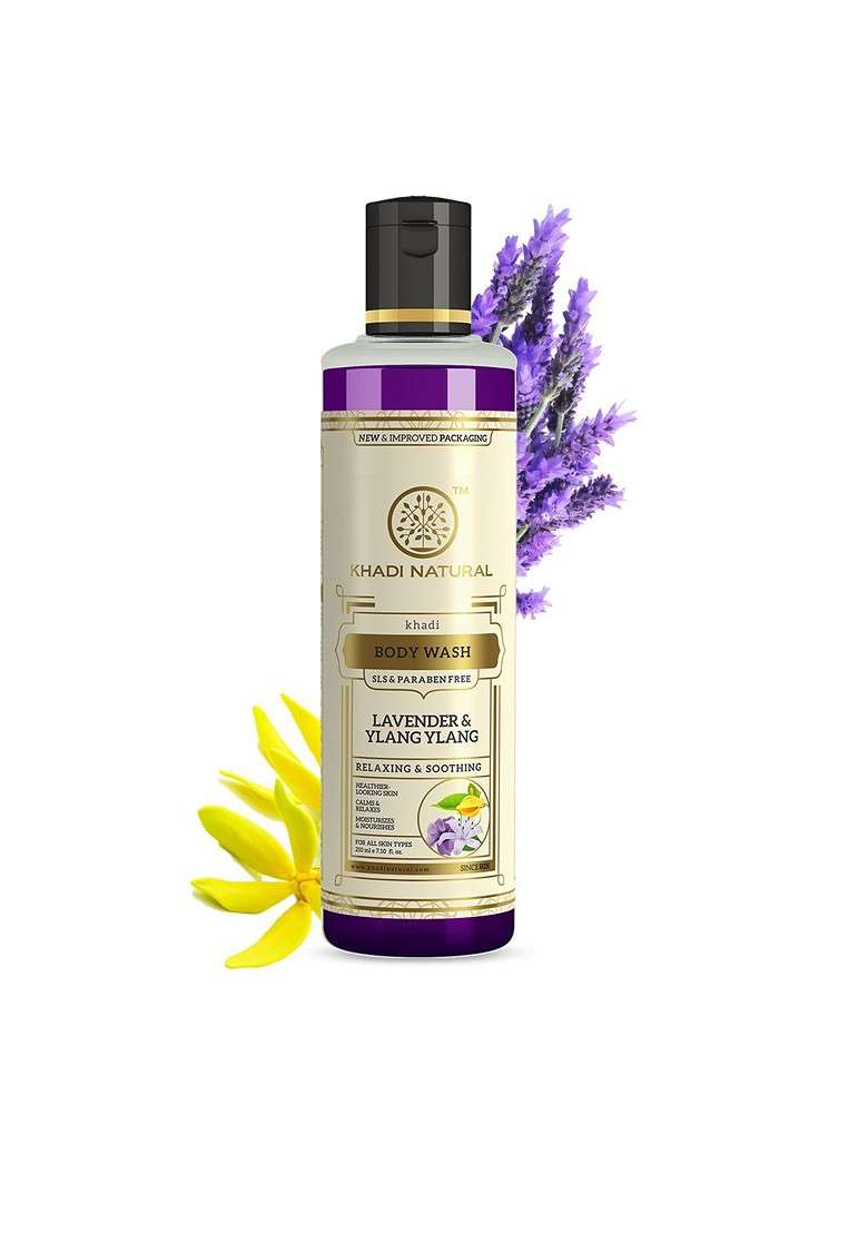 Khadi Natural Lavender Body Wash Sls Free Cleanse 210Ml - Indya