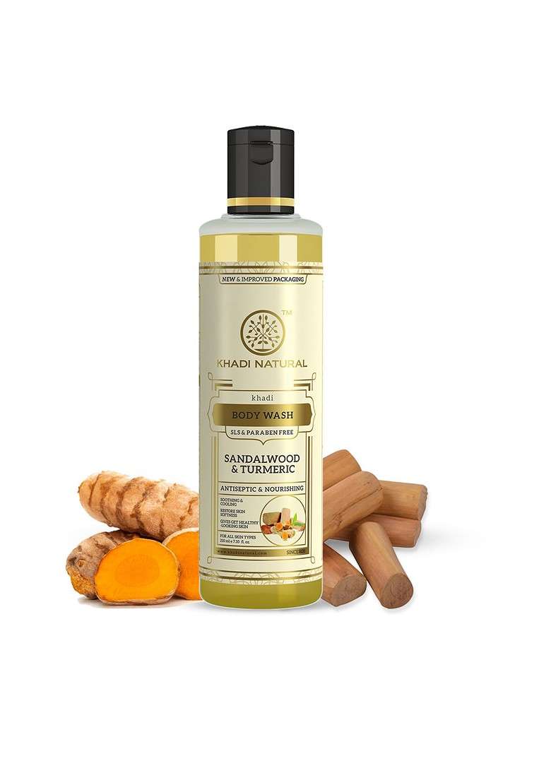 Khadi Natural Sandal Turmeric Body Wash To Soften Skin 210Ml - Indya