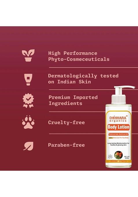 Donnara Organics Winter Cherry Body Lotion For Healthy Glowing Skin 200 Ml