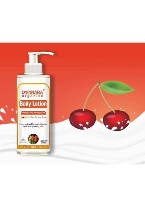 Donnara Organics Winter Cherry Body Lotion For Healthy Glowing Skin 200 Ml