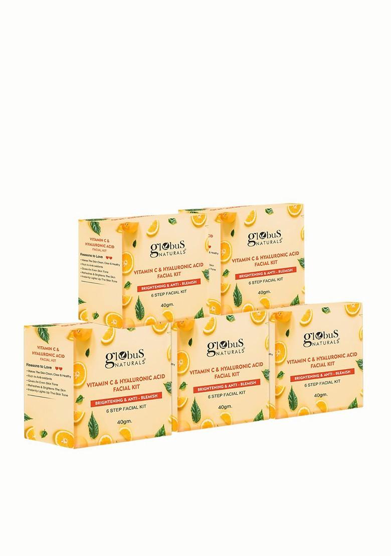 Globus Naturals Set Of 5 Vitamin C Skin Brightening Facial Kit 50 Gm Each