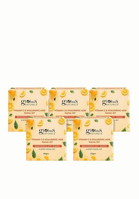 Globus Naturals Set Of 5 Vitamin C Skin Brightening Facial Kit 50 Gm Each