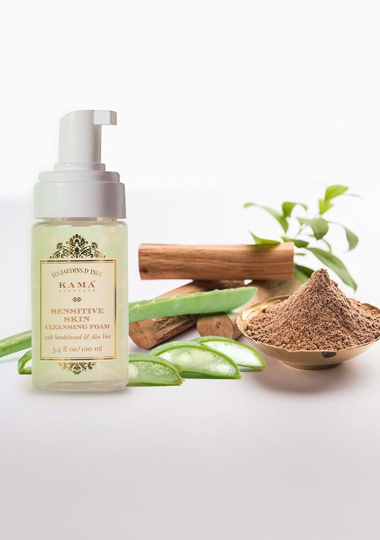 Kama Ayurveda Sustainable Unisex Sensitive Skin Cleansing Foam With Sandalwood Aloe Vera 100 Ml