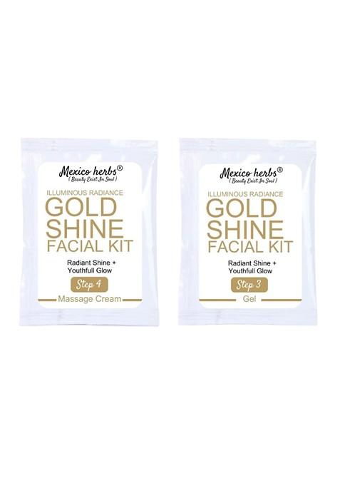 Mexico Herbs Gold Facial Kit For Bright Glowing Skin With 24K Bhasma 15 G Each