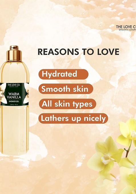 The Love Co Organic Luxury Warm Vanilla Shower Gel 100Ml