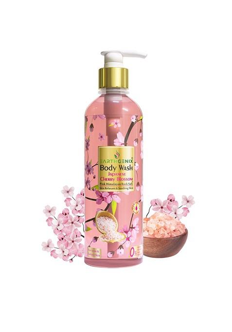 Earthgenix Japanese Cherry Blossom Body Wash With Loofah 300 Ml