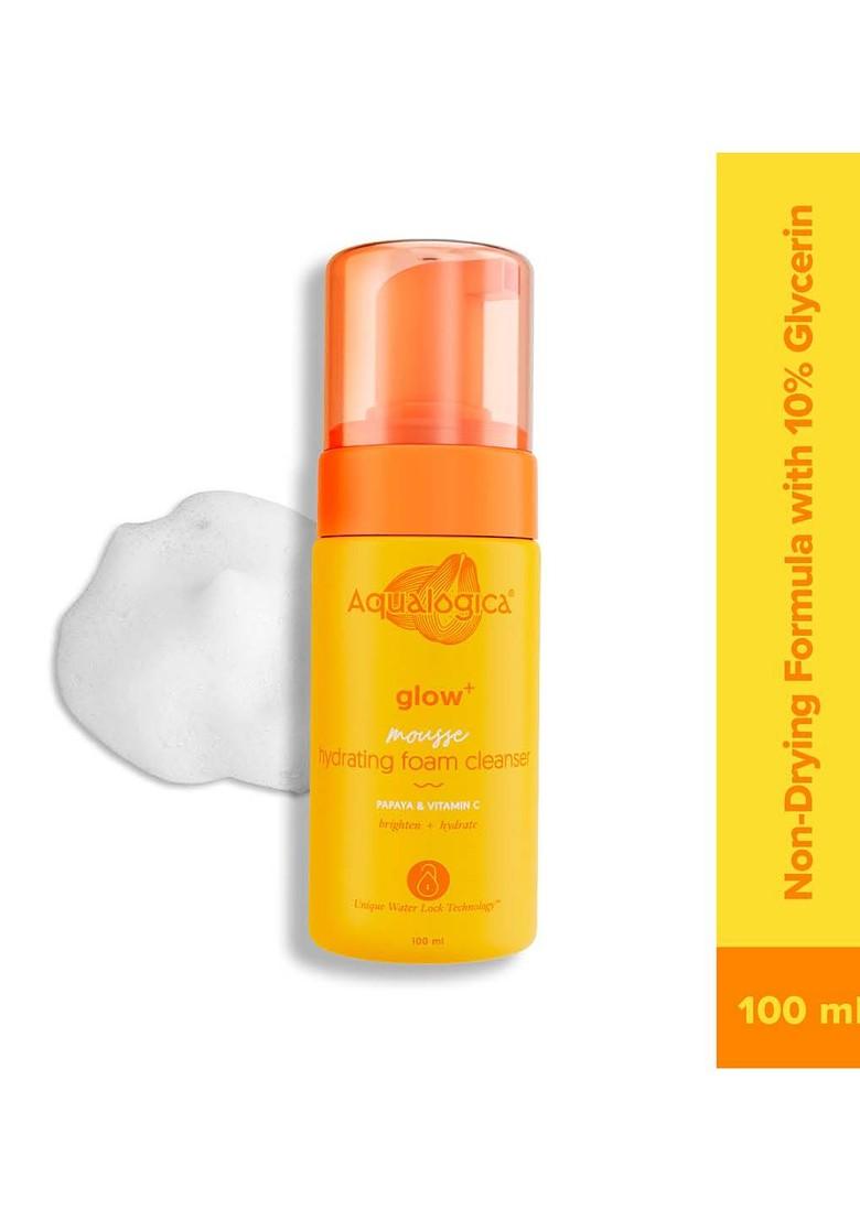 Aqualogica Glow Mousse Hydrating Foam Cleanser With Papaya Vitamin C 100Ml
