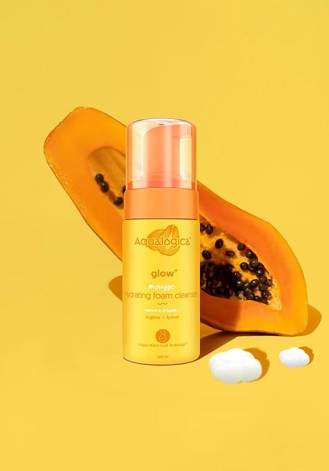 Aqualogica Glow Mousse Hydrating Foam Cleanser With Papaya Vitamin C 100Ml