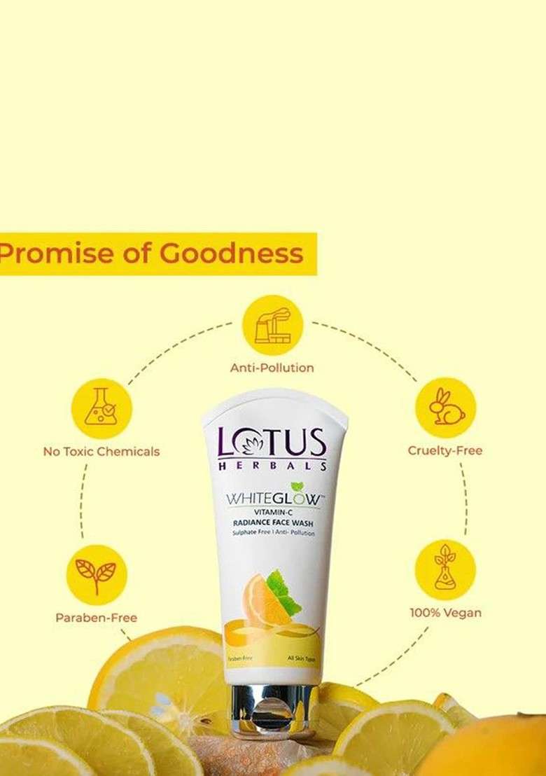 Lotus Herbals Set Of 2 Whiteglow Vitamin C Radiance Face Wash For Dark Spots 100G Each - Indya