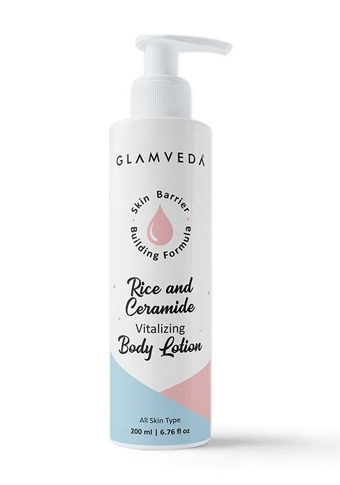 Glamveda Rice Ceramide Glass Skin Body Lotion For Nourishment 200 Ml