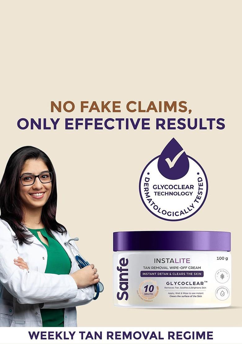 Sanfe Set Of 2 Instalite Wipe Off Detan Body Cream 100 G Each
