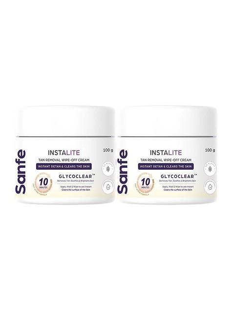 Sanfe Set Of 2 Instalite Wipe Off Detan Body Cream 100 G Each