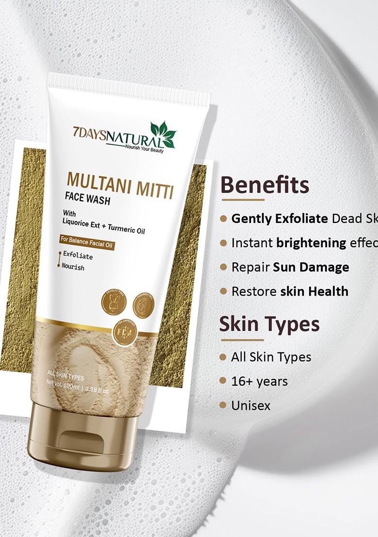 7Daysnatural Multani Mitti Face Wash For Oily Skin 100Ml