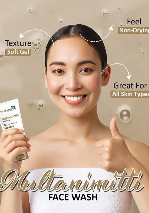 7Daysnatural Multani Mitti Face Wash For Oily Skin 100Ml