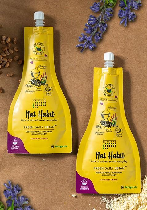 Nat Habit Pack Of 2 Lavender Charm Daily Ubtan Cleanser
