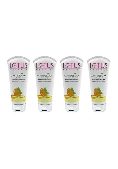 Lotus Herbals Whiteglow Set Of 4 Vitamin C Radiance Face Wash 100G Each