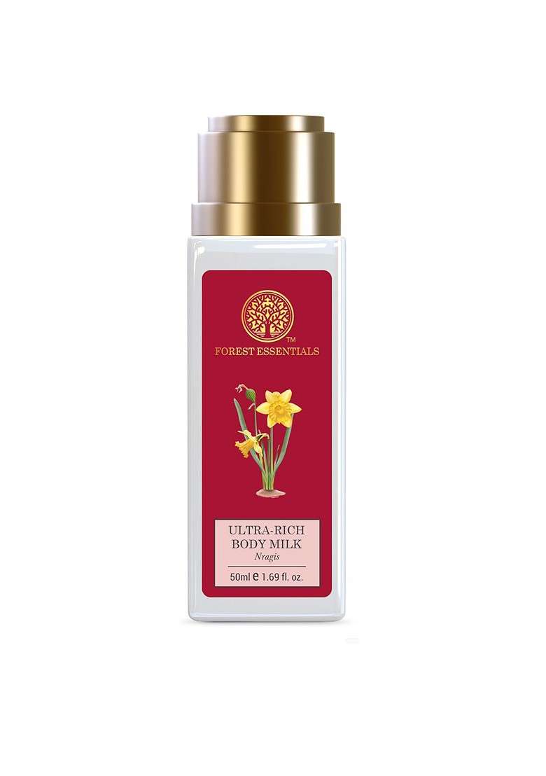 Forest Essentials Travel Size Ultra Rich Body Milk Nargis Natural Lotion 50Ml - Indya