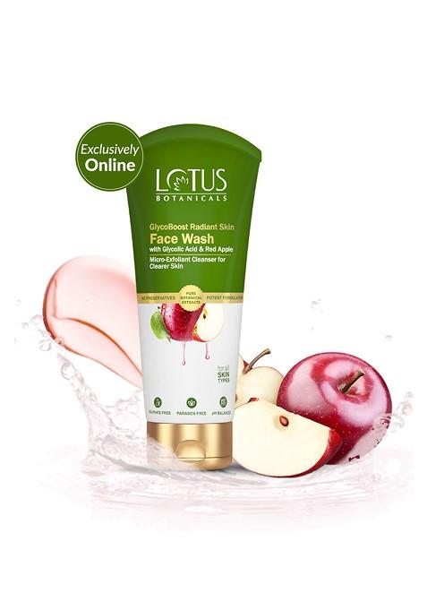 Lotus Botanicals Glycoboost Radiant Skin Face Wash With Glycolic Acid Red Apple 100 G