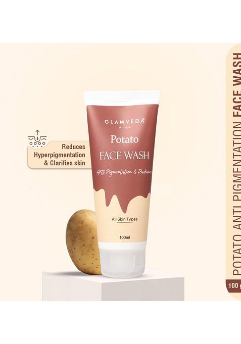 Glamveda Skincare Potato Anti Pigmentation Face Wash For Reduces Hyperpigmentation Clarifies Skin 100Ml