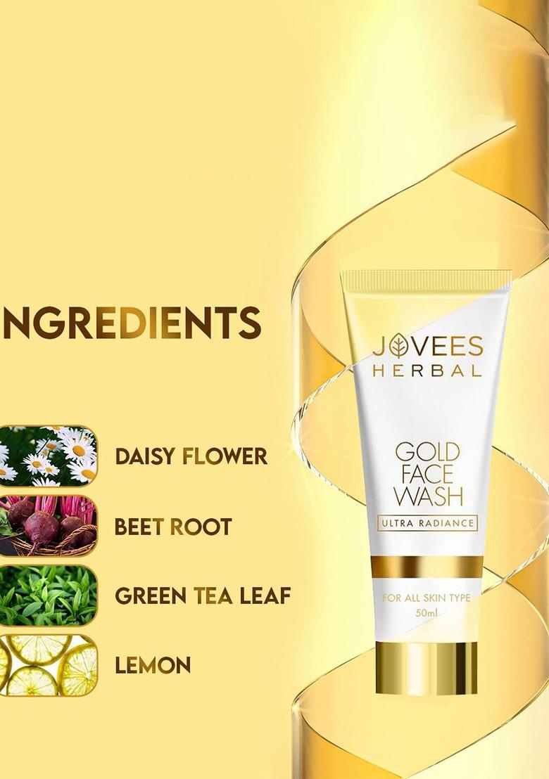 Jovees Ultra Radiance Gold Face Wash For Brighter Skin 50 Ml