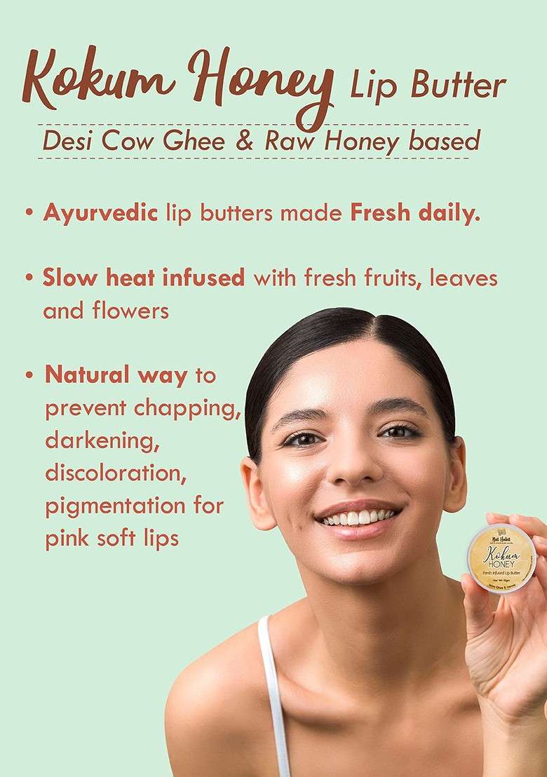 Nat Habit Kokum Honey Fresh Infused Lip Butter With Ghee 10G - Indya