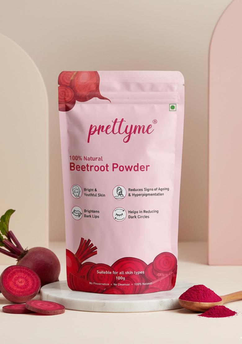 Prettyme Natural Beetroot Powder For Face Hair Lips 100 G
