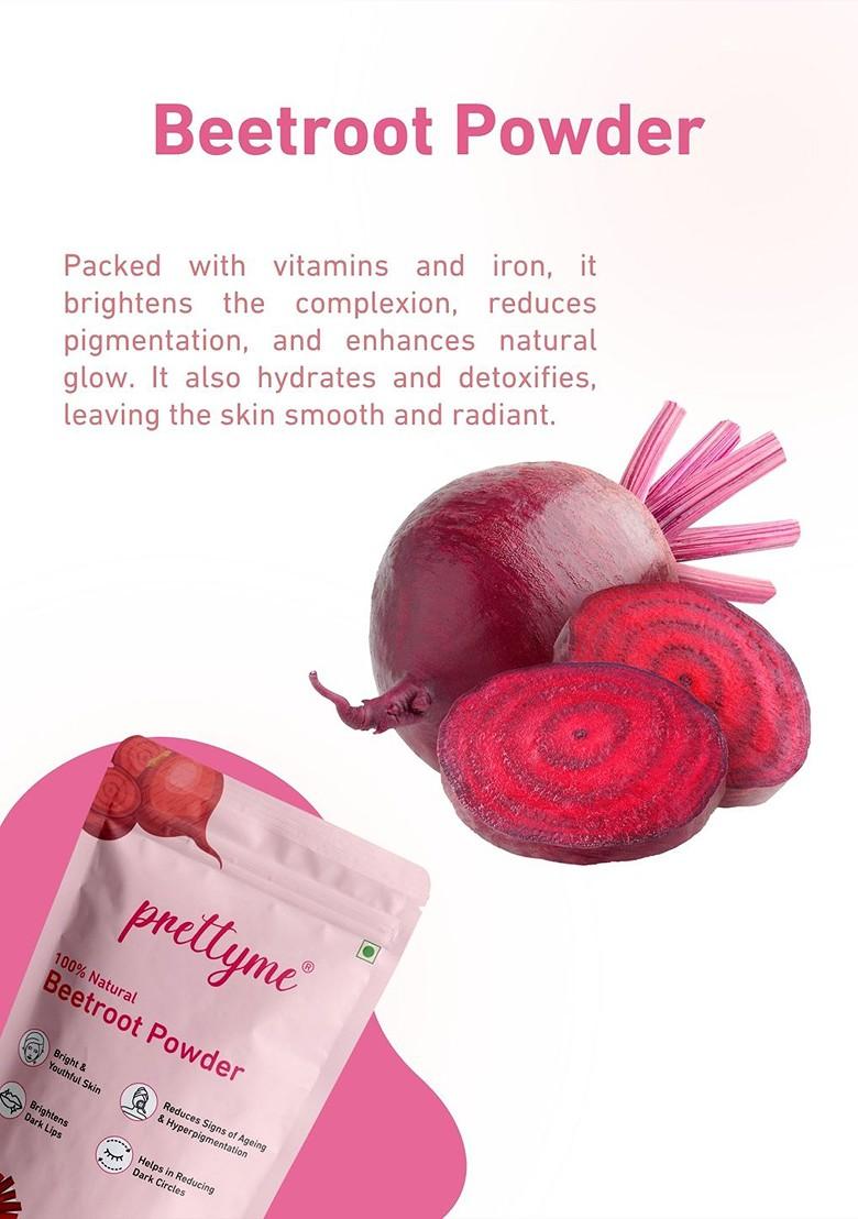 Prettyme Natural Beetroot Powder For Face Hair Lips 100 G