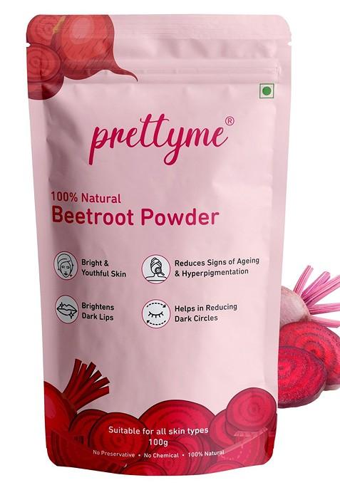 Prettyme Natural Beetroot Powder For Face Hair Lips 100 G