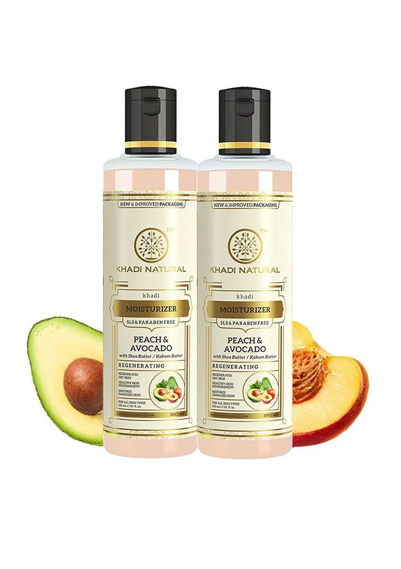 Khadi Natural Set Of 2 Peach Avocado Moisturizer 210 Ml Each