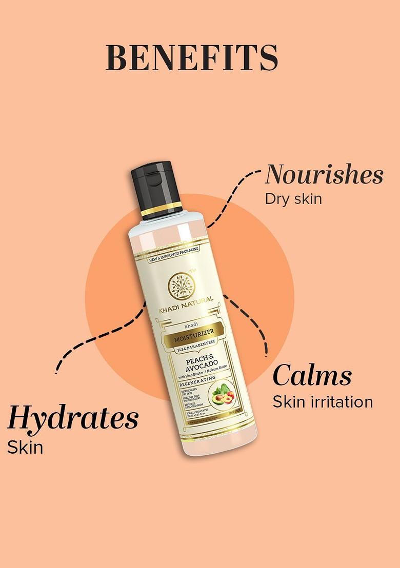 Khadi Natural Set Of 2 Peach Avocado Moisturizer 210 Ml Each