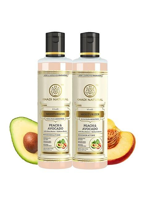 Khadi Natural Set Of 2 Peach Avocado Moisturizer 210 Ml Each