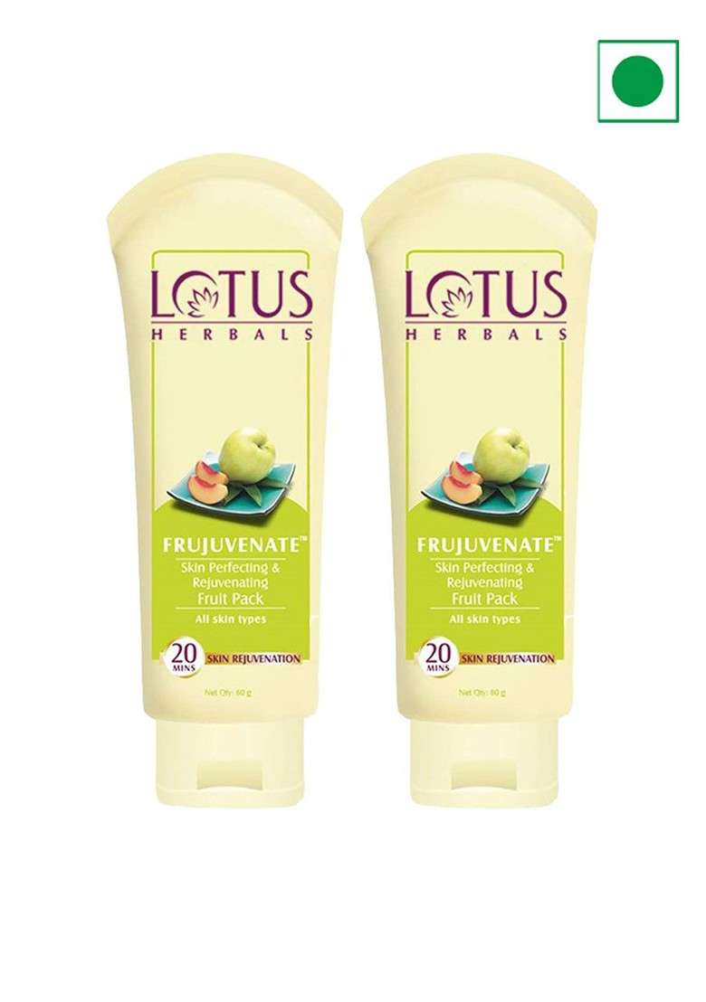 Lotus Herbals Set Of 2 Frujuvenate Skin Perfecting Rejuvenating Fruit Face Pack 60G Each - Indya