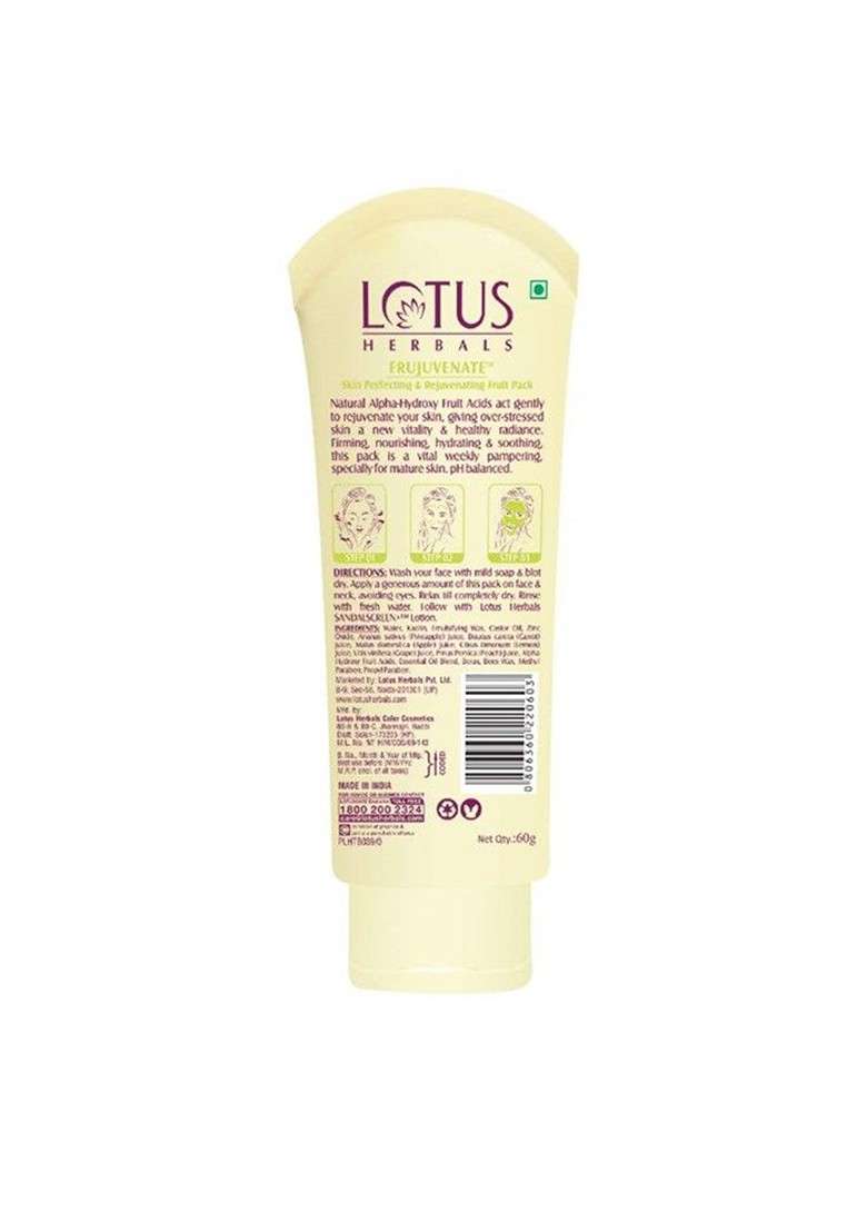 Lotus Herbals Set Of 2 Frujuvenate Skin Perfecting Rejuvenating Fruit Face Pack 60G Each - Indya