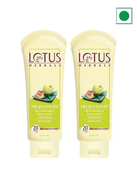 Lotus Herbals Set Of 2 Frujuvenate Skin Perfecting Rejuvenating Fruit Face Pack 60G Each