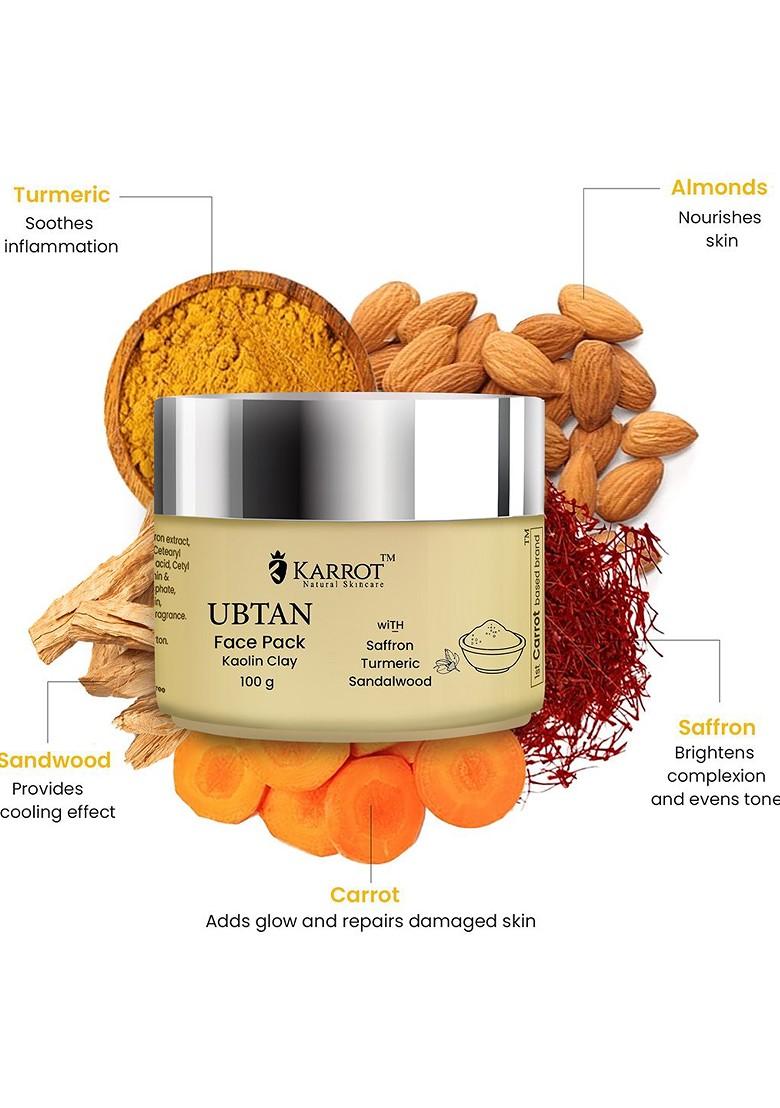 Karrot Natural Skincare Ubtan Turmeric Face Pack For Glowing Skin 100G