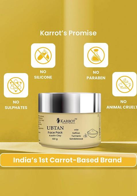 Karrot Natural Skincare Ubtan Turmeric Face Pack For Glowing Skin 100G