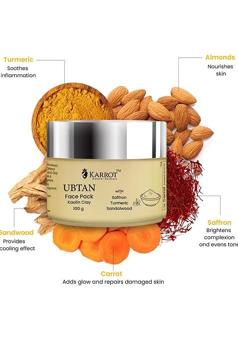 Karrot Natural Skincare Ubtan Turmeric Face Pack For Glowing Skin 100G