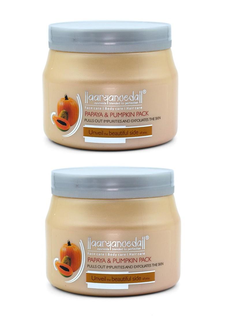 Aryanveda Set Of 2 Papaya Pumpkin Pack For Deep Purification