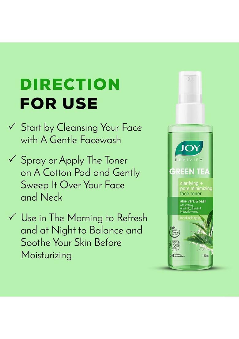 Joy Clarifying Pore Minimizing Green Tea Face Toner For All Skin Types 150Ml