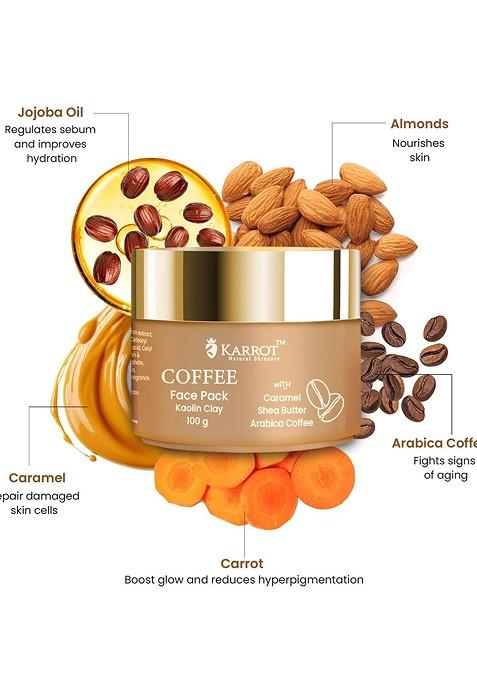 Karrot Natural Skincare Coffee Face Pack For Skin Tan Removal Brighten 100G