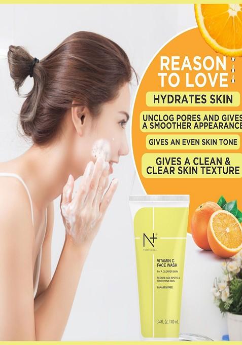 N Plus Professional Vitamin C Face Wash To Reduce Age Spots Brighten Skin 100 Ml