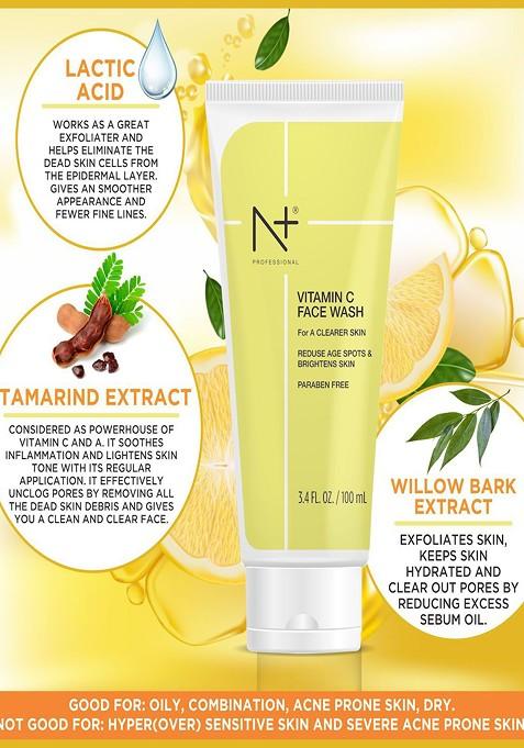 N Plus Professional Vitamin C Face Wash To Reduce Age Spots Brighten Skin 100 Ml